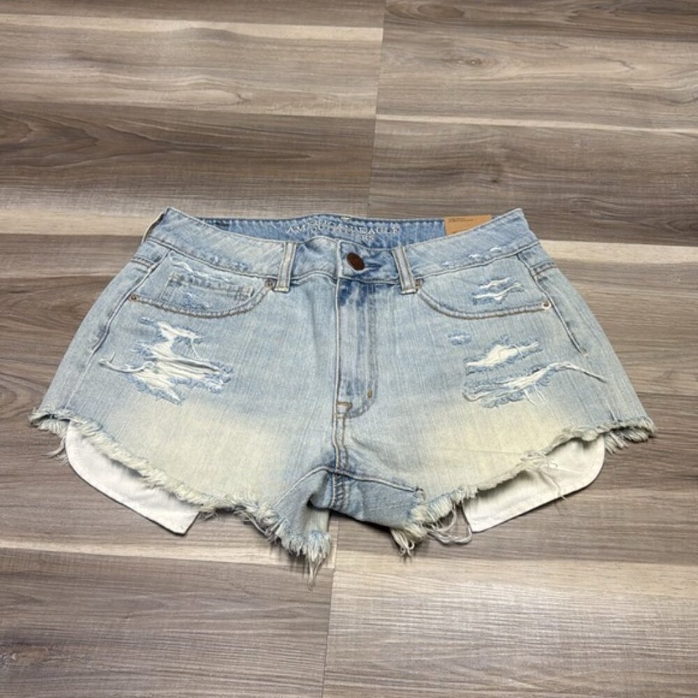American Eagle high rise festival denim Jean shorts size 6 NWT - Picture 2 of 8
